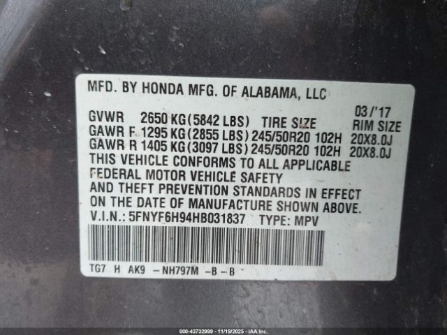 Honda Pilot Touring Image 15