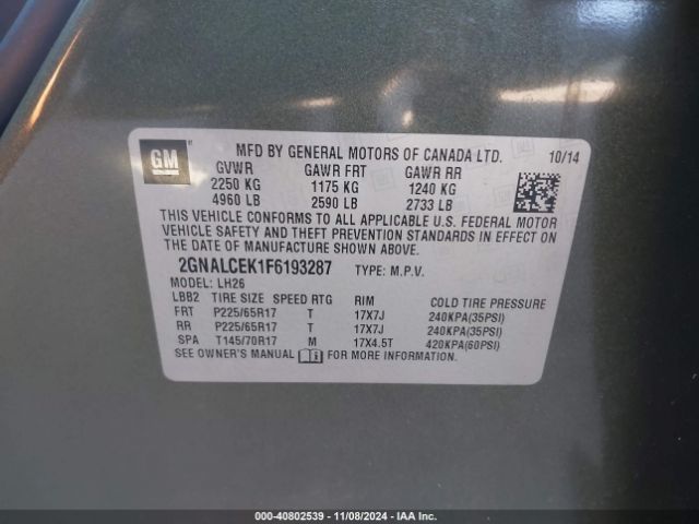 Chevrolet Equinox 2lt Image 8