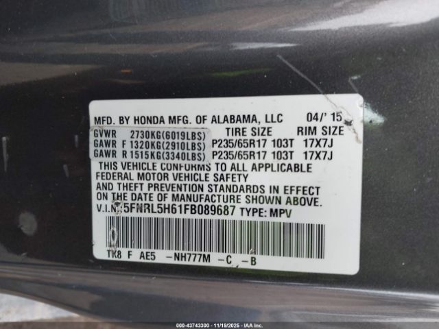 Honda Odyssey Ex-l Image 5